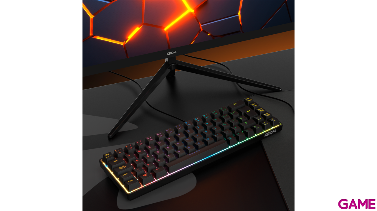 Teclado Gaming Membrana Mini Krom Kalista RGB-7
