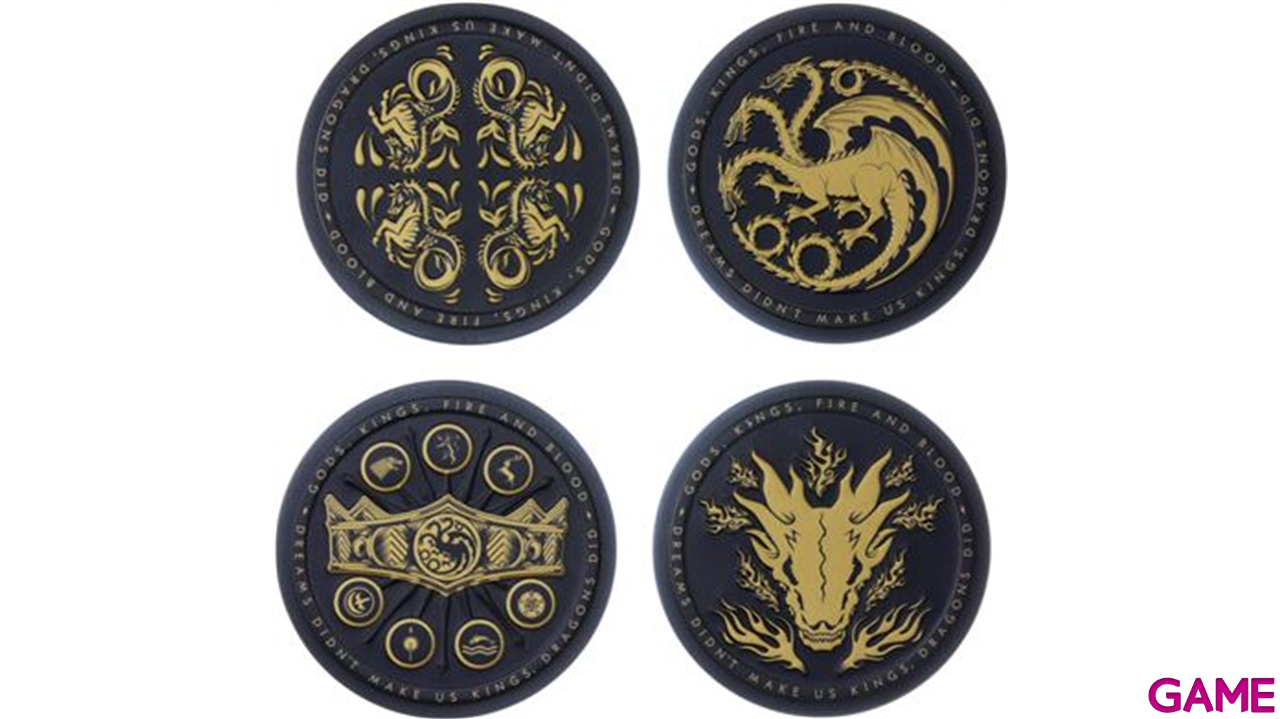 Pack de cuatro posavasos metálicos con licencia oficial de LA CASA DEL DRAGÓN.-0