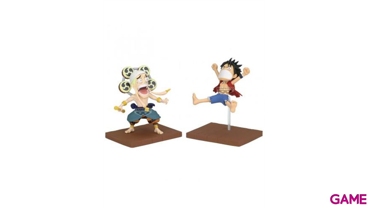 Pack de dos figuras One Piece WFC Special Monkey D Luffy y Enel de 7cm-0