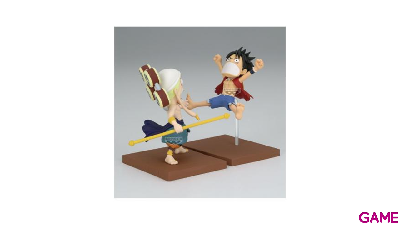 Pack de dos figuras One Piece WFC Special Monkey D Luffy y Enel de 7cm-1