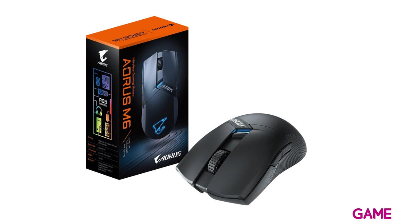 Gigabyte Aorus M6 Wireless Optico 26000 DPI - Raton Gaming-0