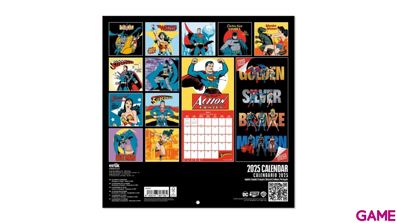 CALENDARIO 2025 DC COMICS 90 ANIVERSARIO 30X30cm-1