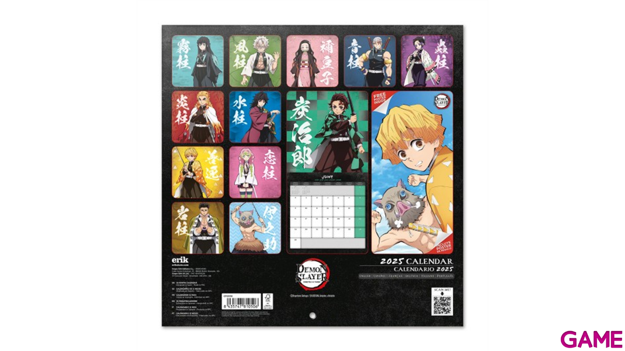 CALENDARIO 2025 DEMON SLAYER 30X30cm-0