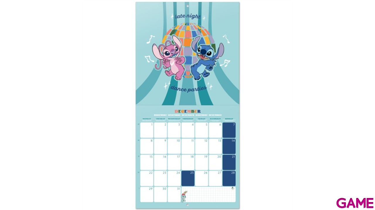 CALENDARIO 2025 DISNEY STITCH 30X30cm-0