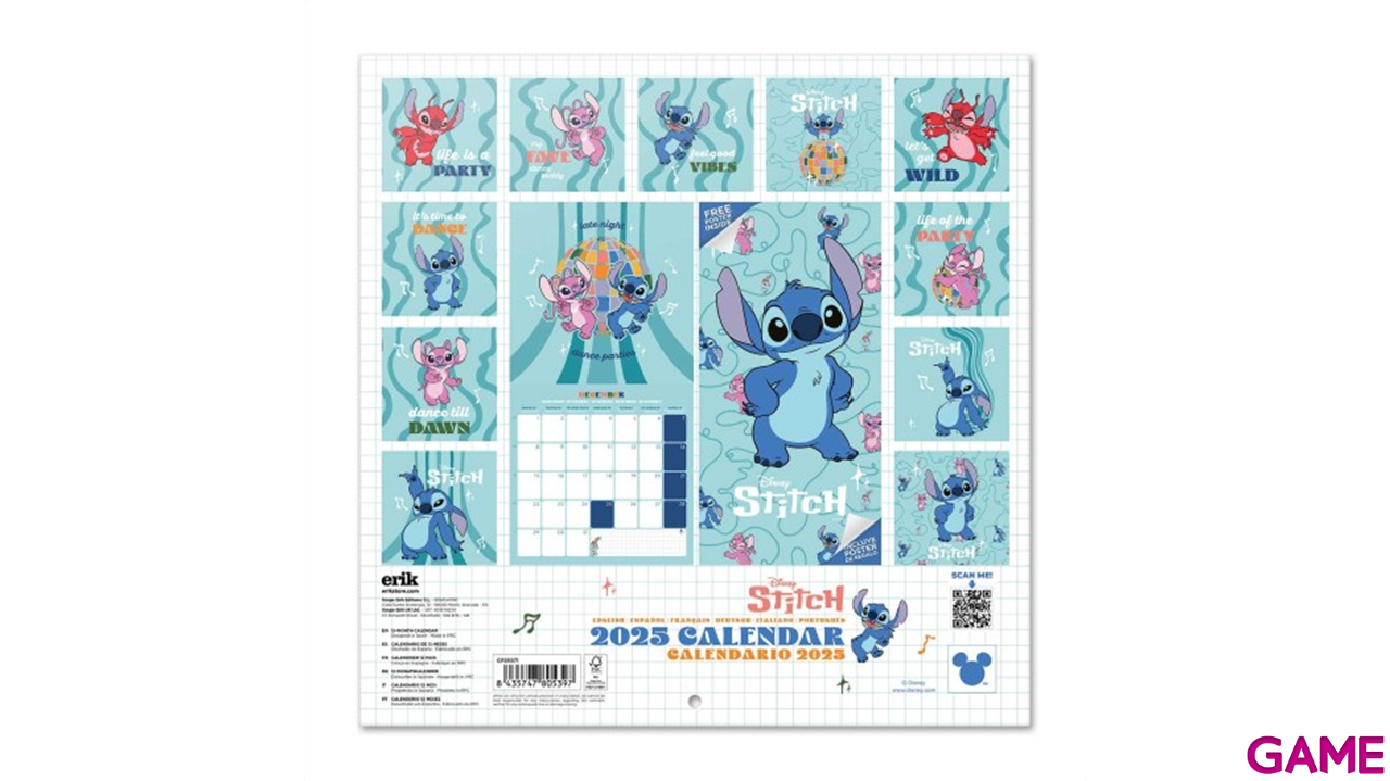 CALENDARIO 2025 DISNEY STITCH 30X30cm-1