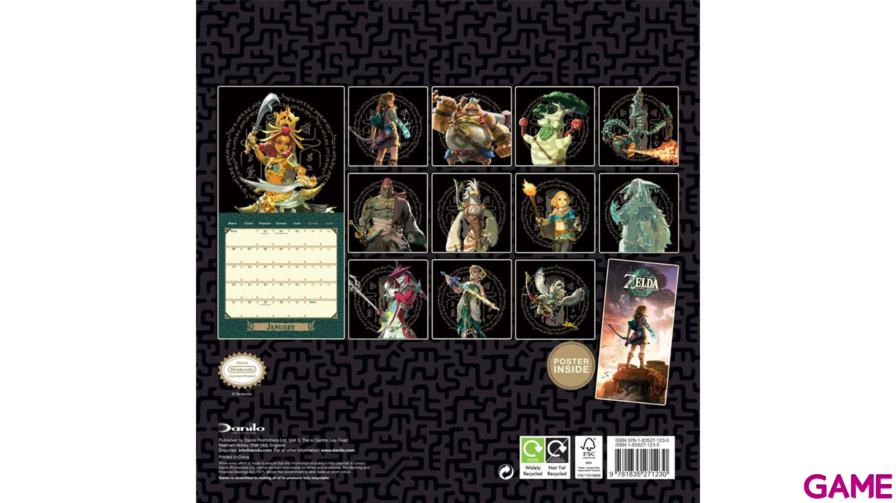 Calendario 2025 The legend of Zelda 30 x 30 cm-0
