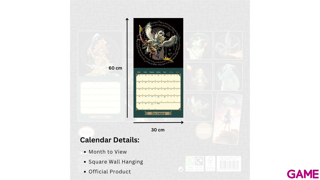 Calendario 2025 The legend of Zelda 30 x 30 cm-1