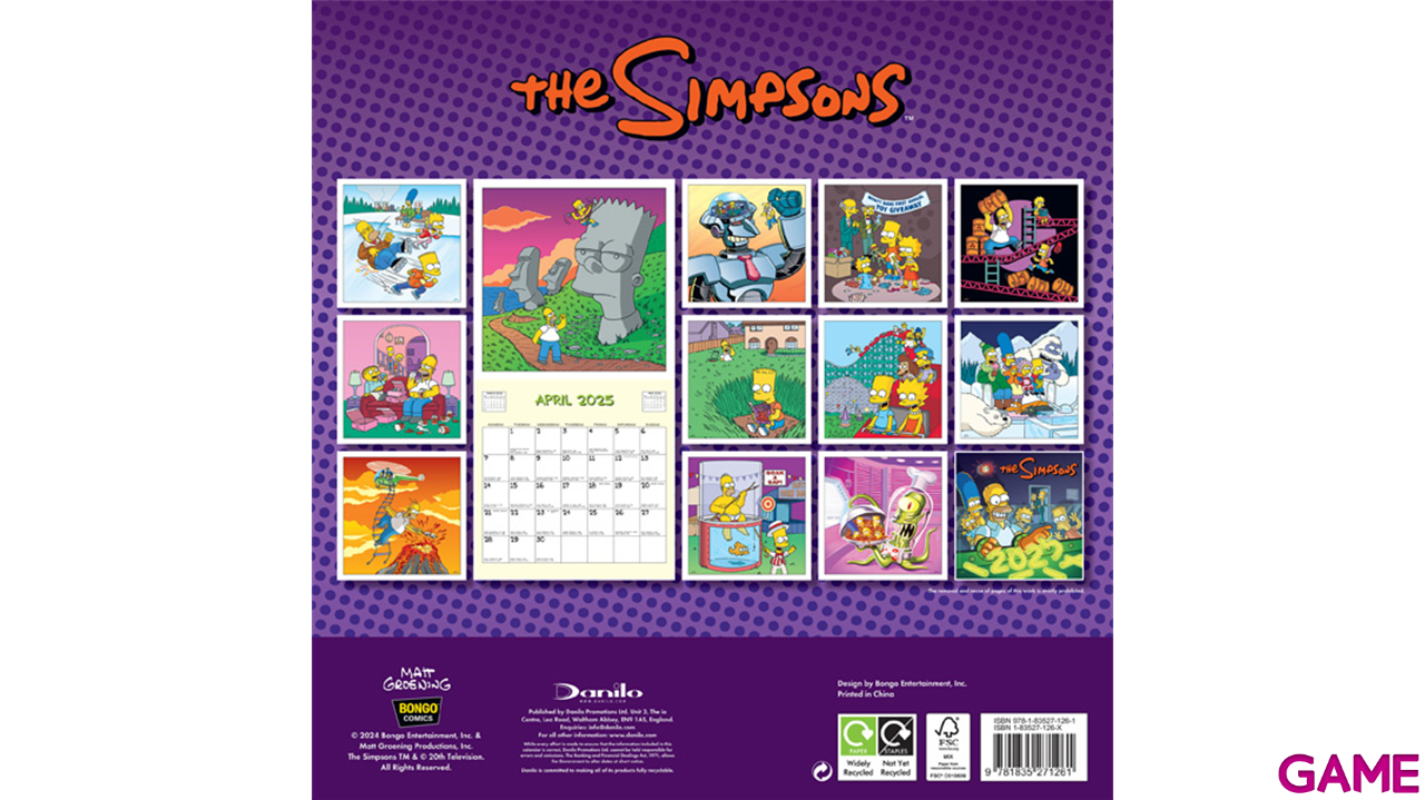 CALENDARIO 2025 LOS SIMPSONS 30X30cm-0