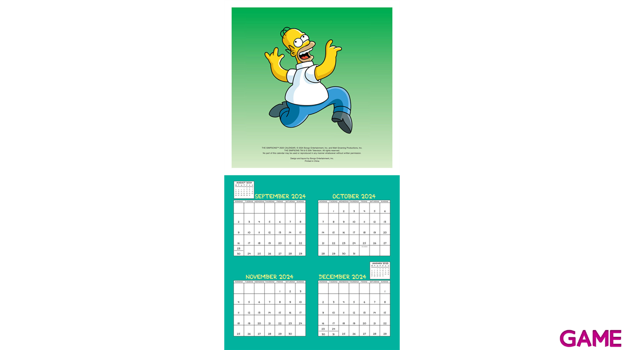 CALENDARIO 2025 LOS SIMPSONS 30X30cm-3