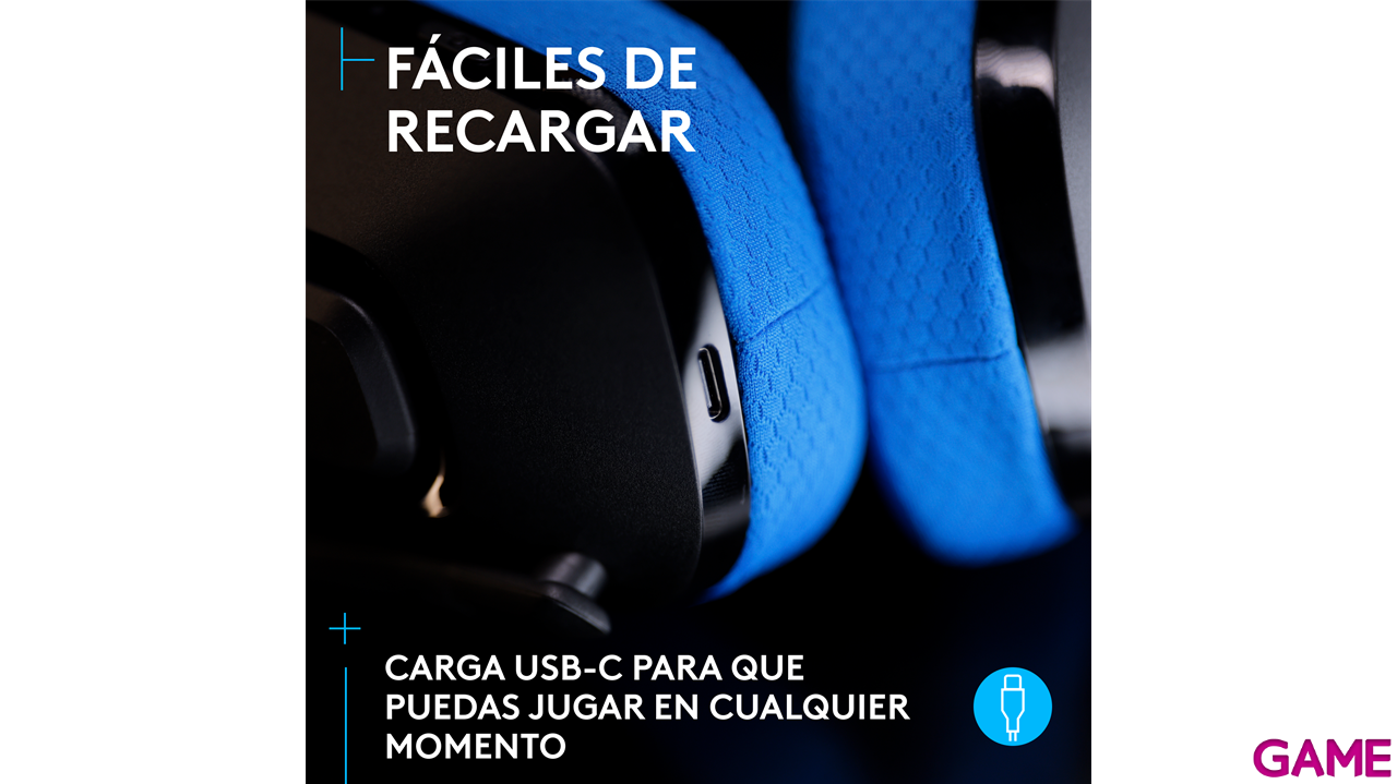 Logitech G535 Lightspeed Wireless Negro PC - PS5 - PS4 - Switch - Movil - Auriculares Gaming-2