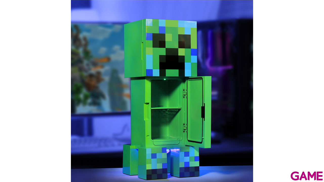 Nevera con luz ambiental Creeper Minecraft de 8L-0