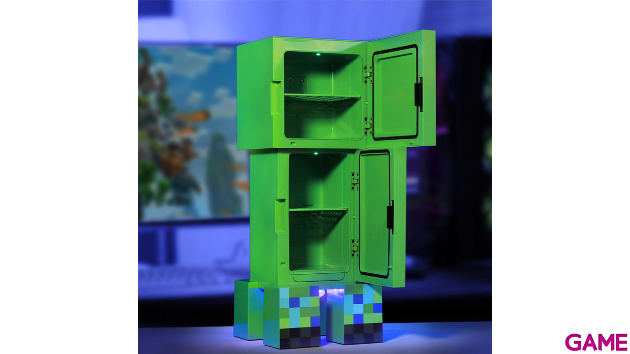 Nevera con luz ambiental Creeper Minecraft de 8L-1