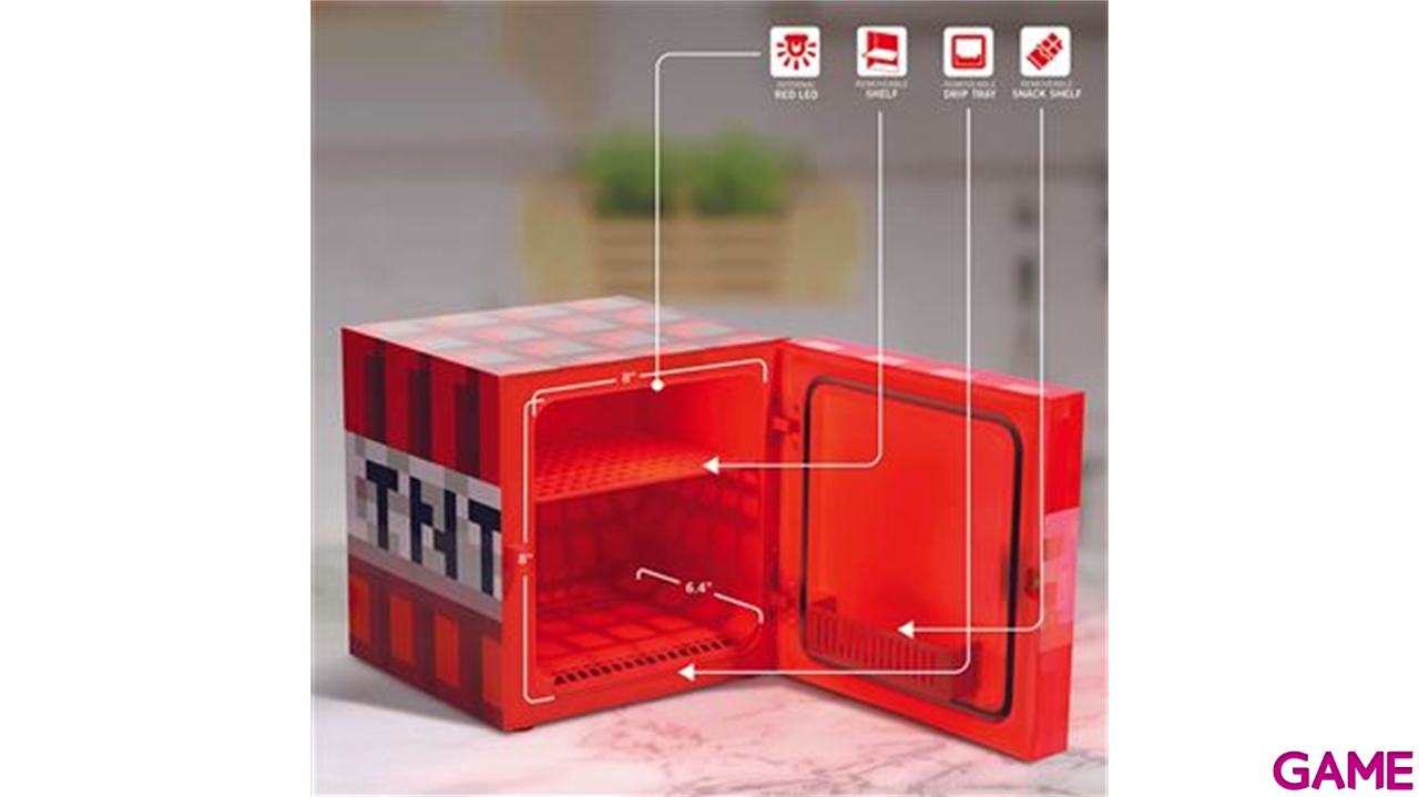Nevera con luz ambiental TNT Minecraft de 6,7L-2