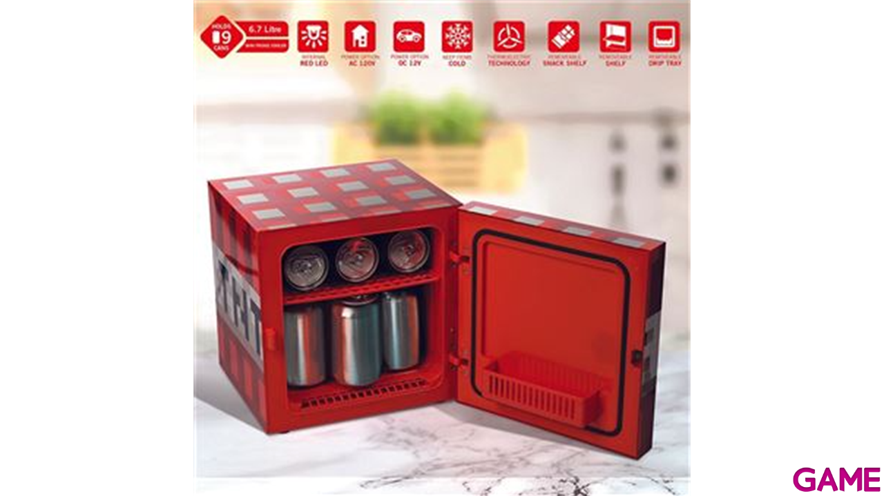 Nevera con luz ambiental TNT Minecraft de 6,7L-3