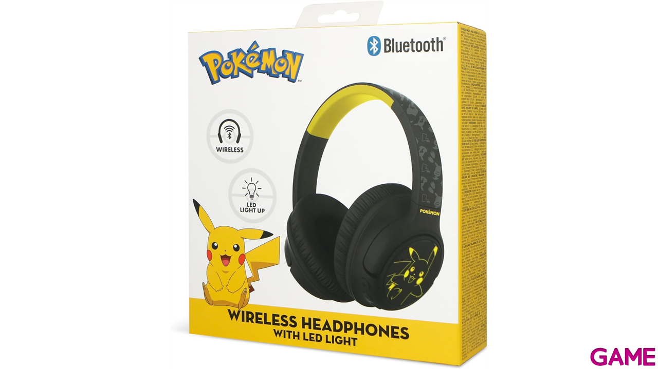 Auriculares inalambricos bluetooth con iluminacion LED Pikachu-2
