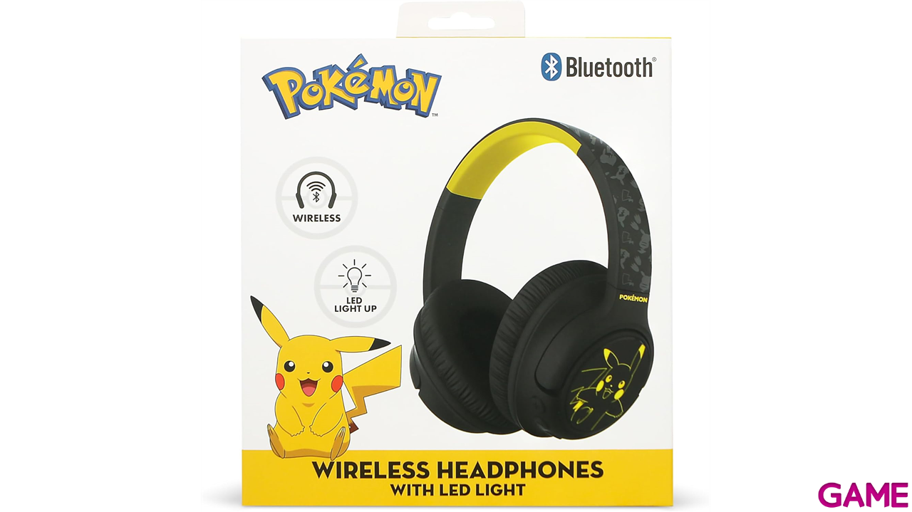 Auriculares inalambricos bluetooth con iluminacion LED Pikachu-3