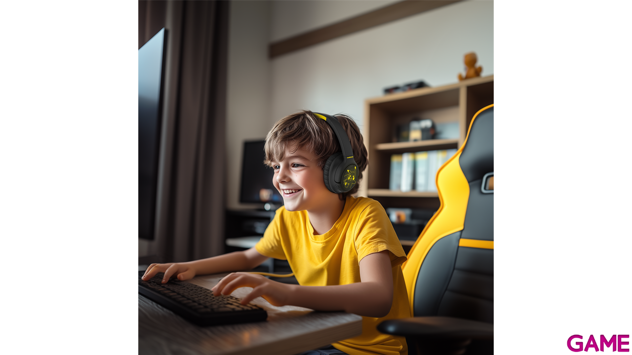 Auriculares inalambricos bluetooth con iluminacion LED Pikachu-6