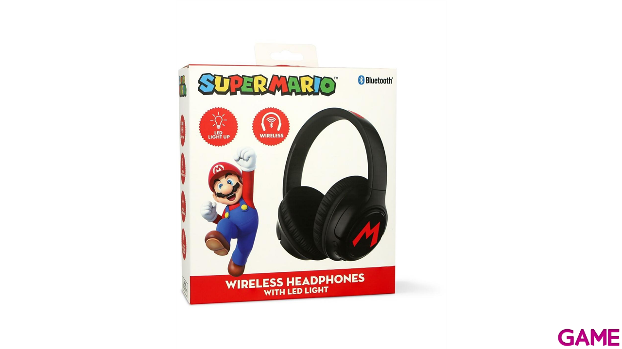 Auriculares inalambricos bluetooth con iluminacion LED Super Mario-5