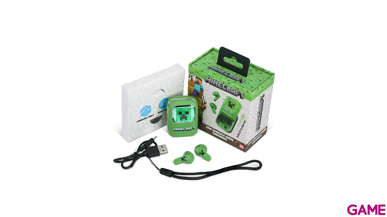 Earbuds inalambricos bluetooth con caja deslizante Minecraft-4