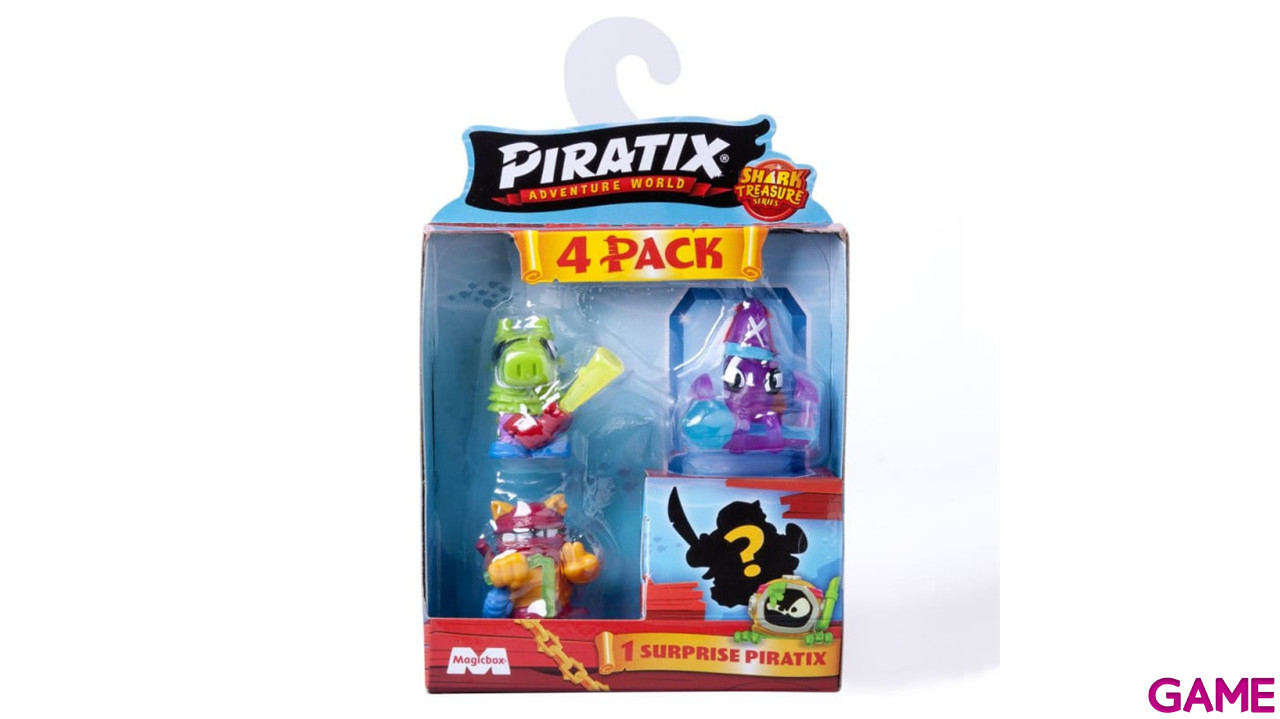Piratix Adventure World - Confezione Da 4 Figure Shark Treasure, Inclusi 1 Cristallo E 1 Personaggio Ultra-raro!