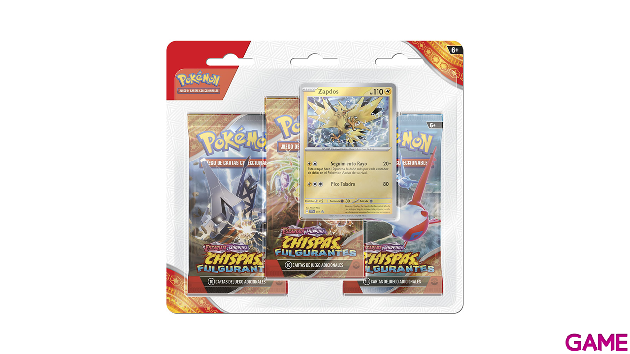 Pack de 3 sobres Pokemon Chispas Fulgurantes (Castellano)-0