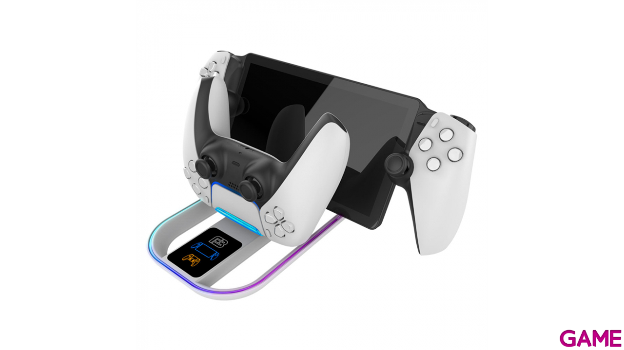 Cargador Dual con luz RGB para PS Portal y DualSense Ardistel Blackfire-0