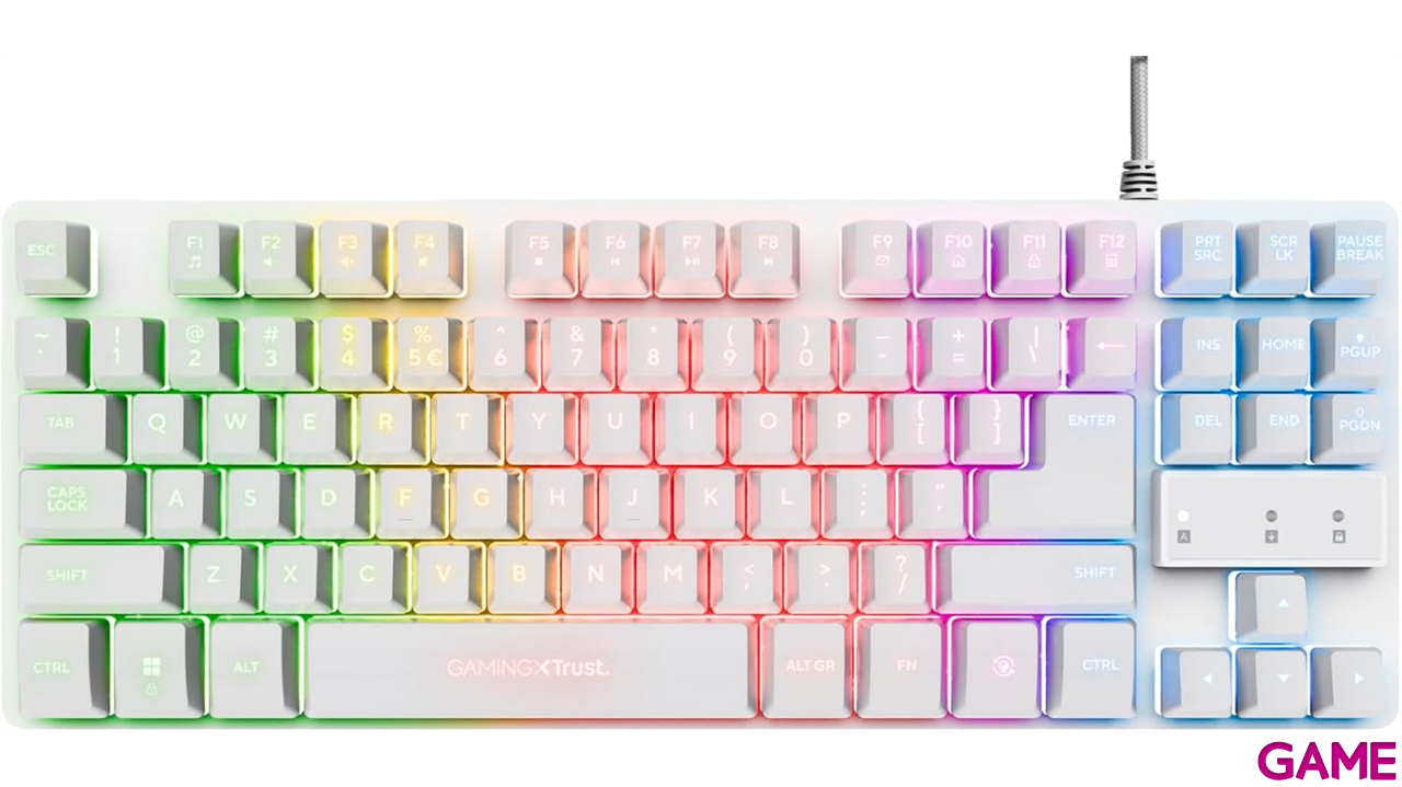 Teclado Gaming Trust GXT833 Thado TKL Blanco-3