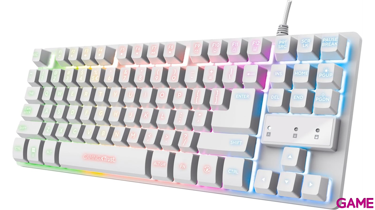 Teclado Gaming Trust GXT833 Thado TKL Blanco-2