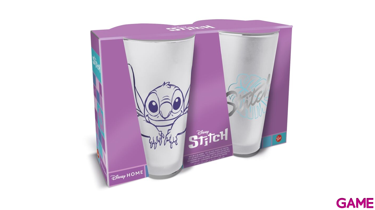 Pack de 2 Vasos de cristal Stitch de 490 ml-0