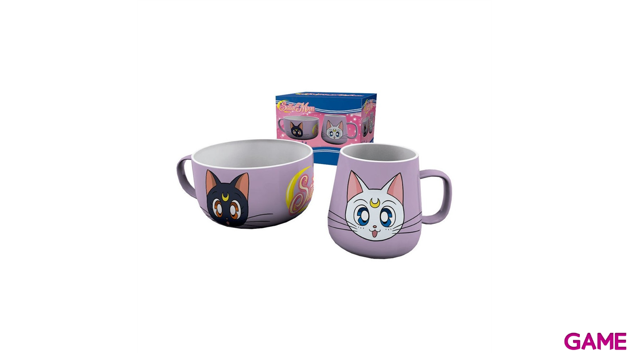 Set de desayuno Sailoor Moon Luna y Artemis (Taza + Bowl)-0