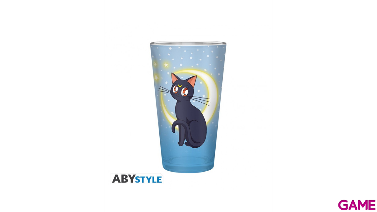 Vaso de cristal Sailor Moon Luna y Artemis de 400ml-1