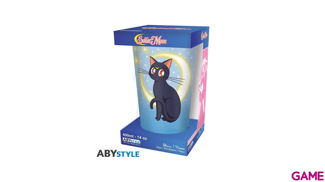 Vaso de cristal Sailor Moon Luna y Artemis de 400ml-2