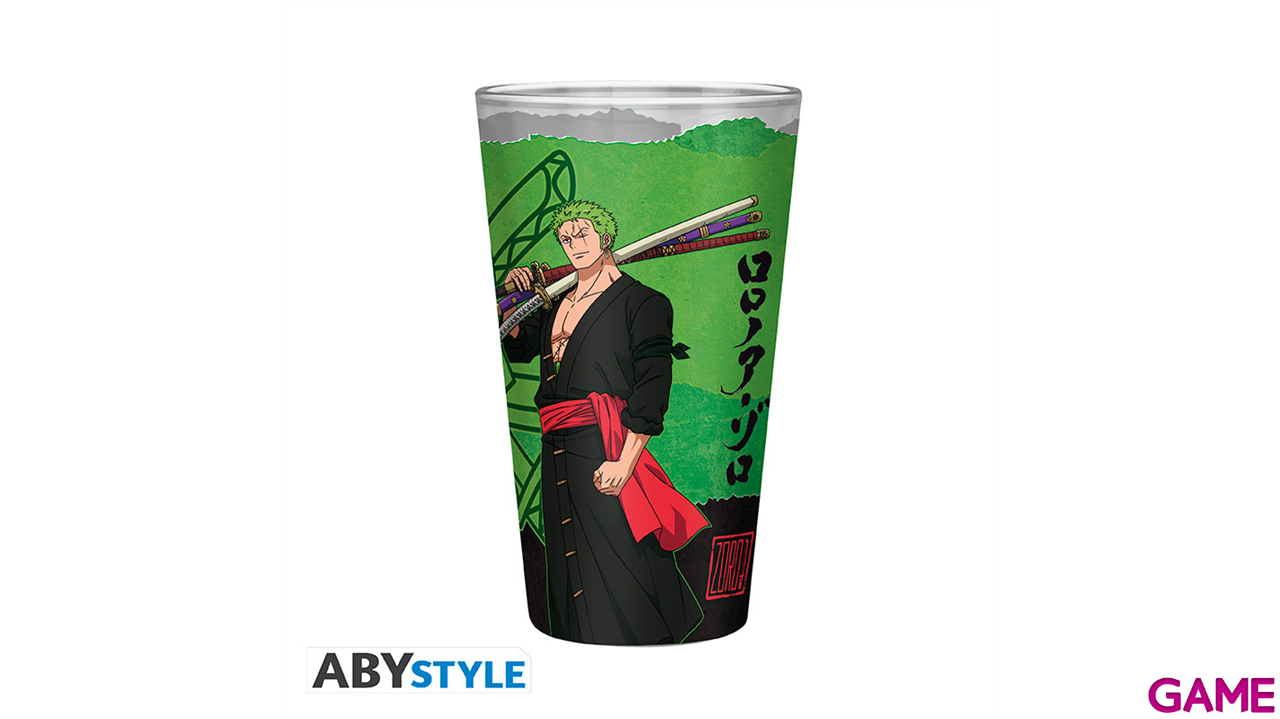 Vaso de cristal One Piece Zoro de 400 ml-0