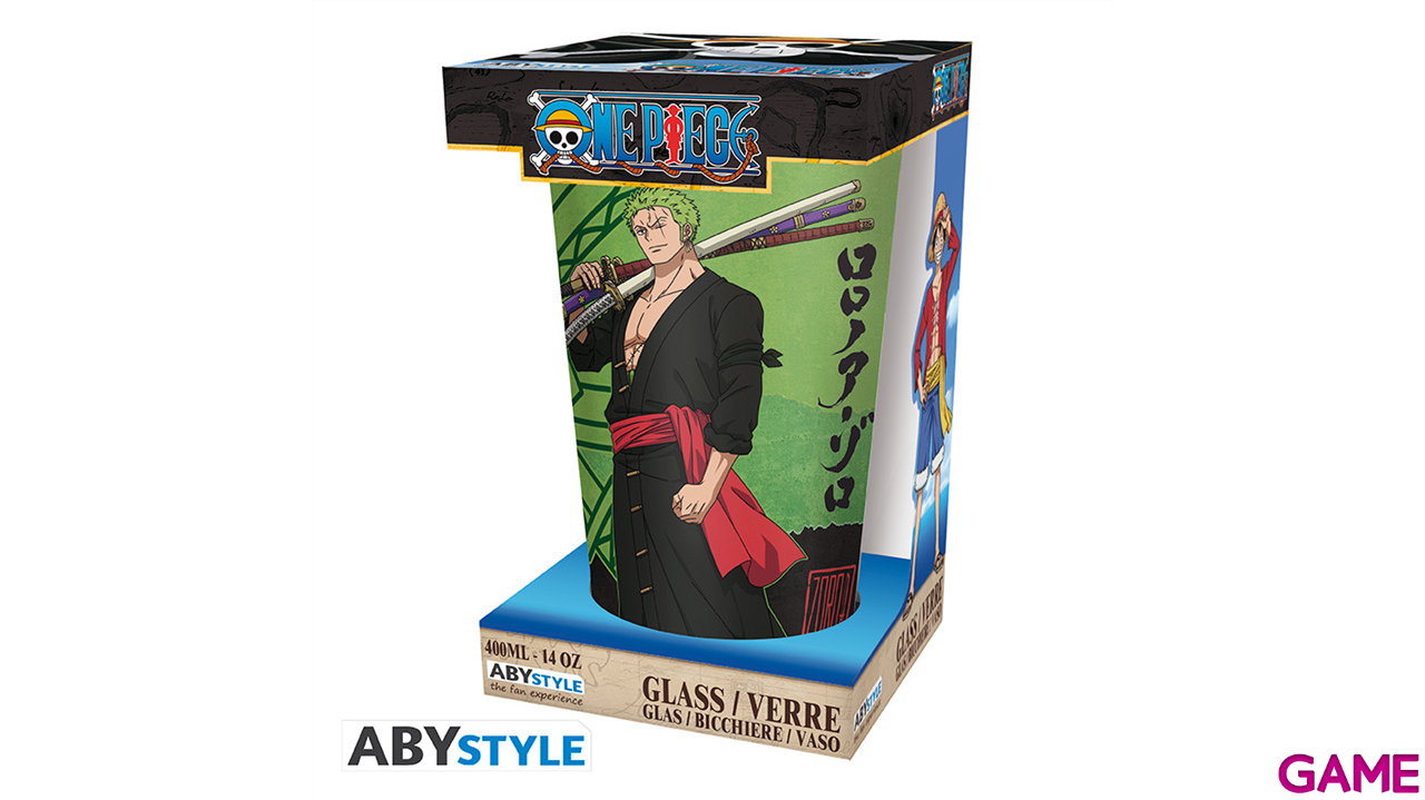 Vaso de cristal One Piece Zoro de 400 ml-1