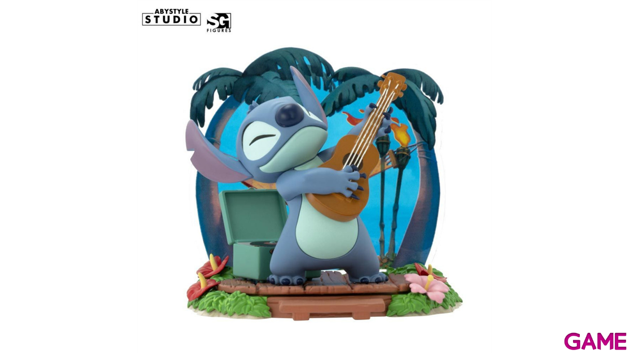 Figura Disney Stitch con Ukelele de 10 cm-0