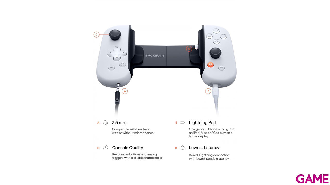 Controller Backbone One Blanco Gen2 para iPhone Ed. PlayStation -Licencia oficial--1