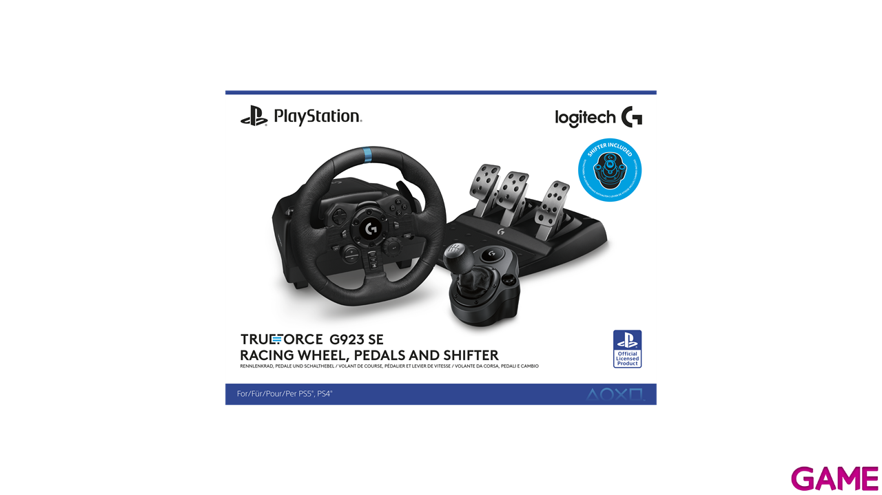 Logitech G923 Trueforce + Shifter  PC - PS5 - PS4 - PS3 - Licencia PlayStation - Volante-0