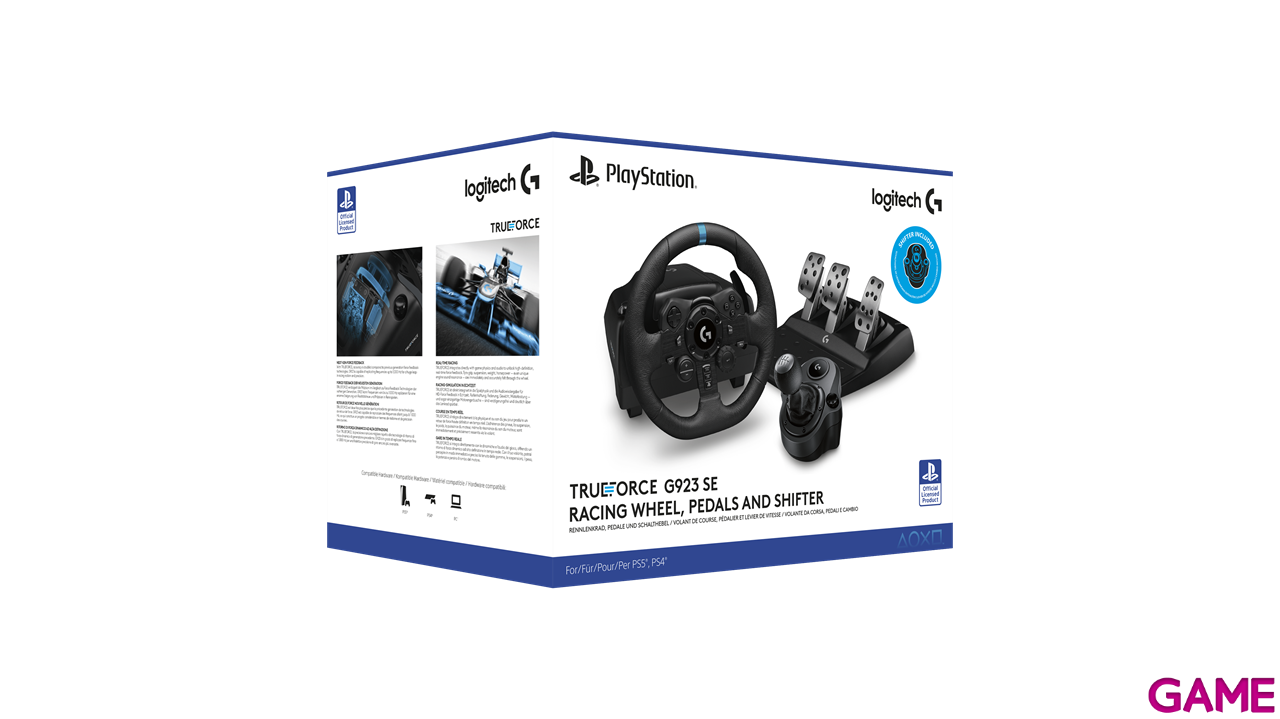 Logitech G923 Trueforce + Shifter  PC - PS5 - PS4 - PS3 - Licencia PlayStation - Volante-1