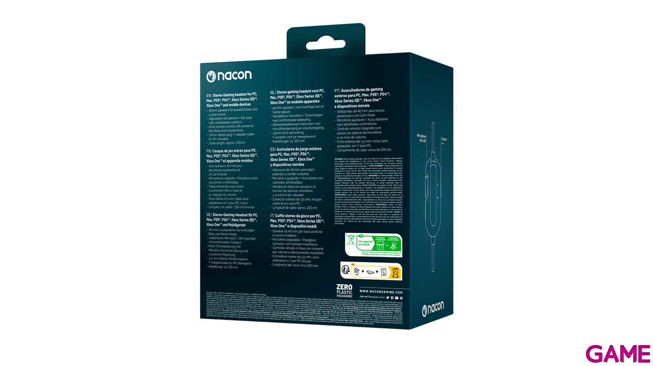 Nacon GH-120 Estereo Rojo PC - PS5 - PS4 - XBOX - Switch - Movil - Auriculares Gaming-0