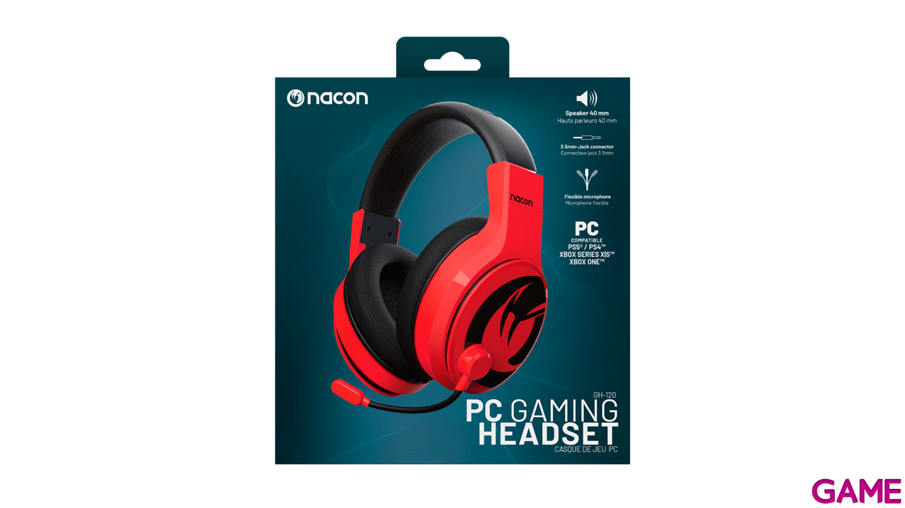Nacon GH-120 Estereo Rojo PC - PS5 - PS4 - XBOX - Switch - Movil - Auriculares Gaming-2