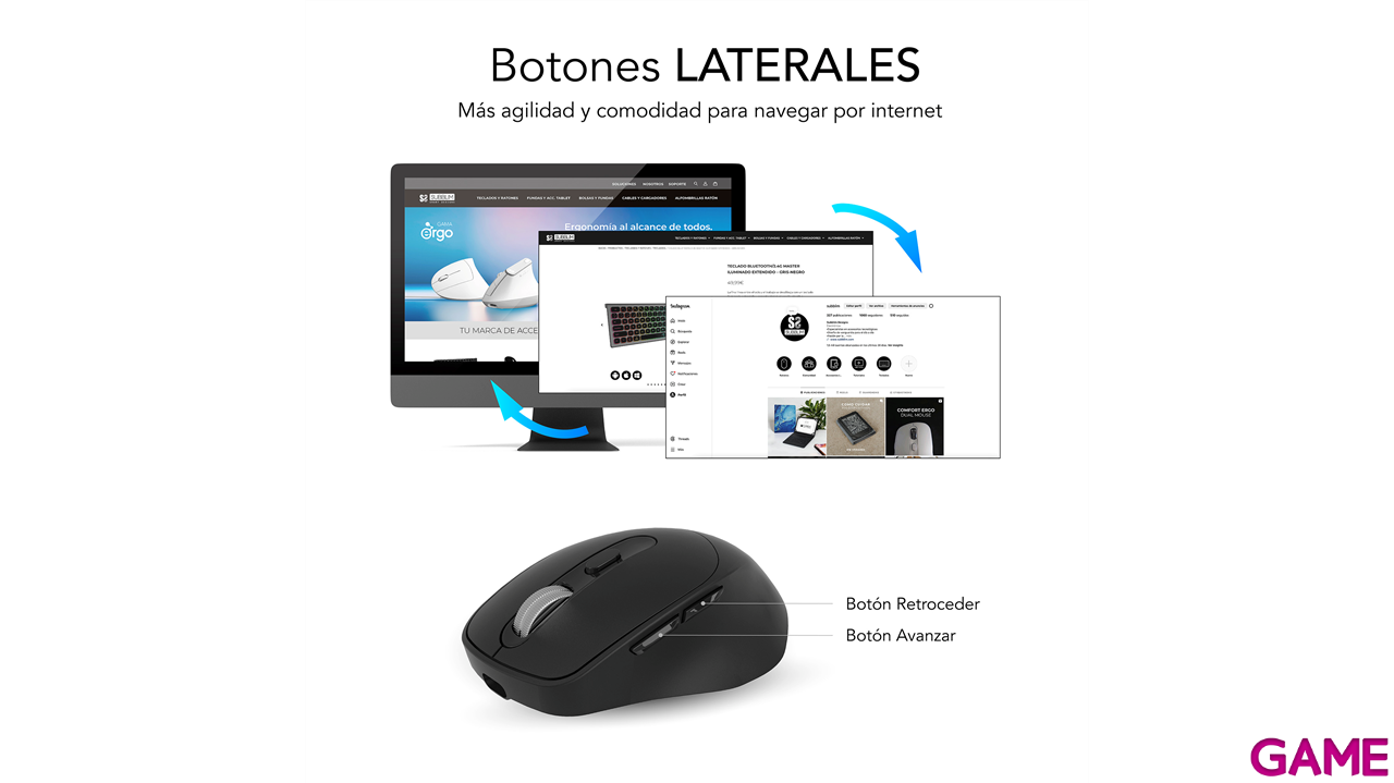 Subblim Comfort Ergo Dual Wireless con bateria negro - Raton-0