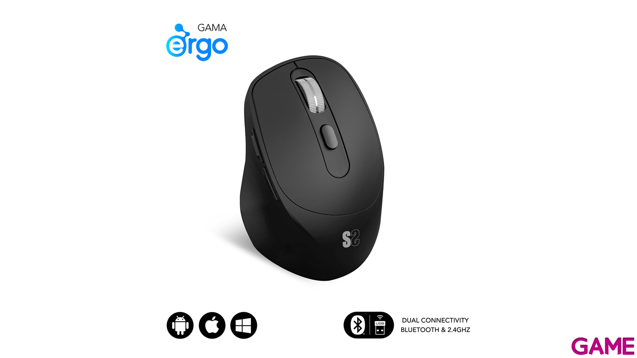 Subblim Comfort Ergo Dual Wireless con bateria negro - Raton-1