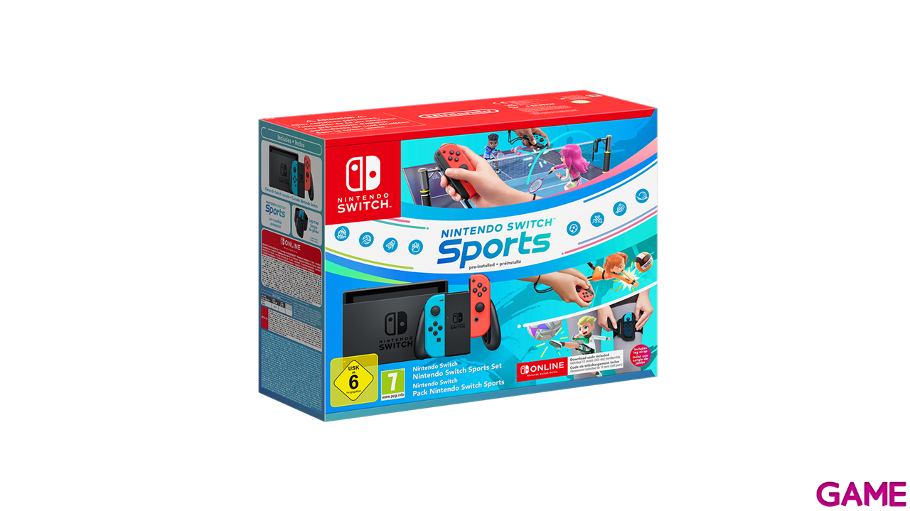 Nintendo Switch Neon + Switch Sports + 12 Meses Switch Online-4