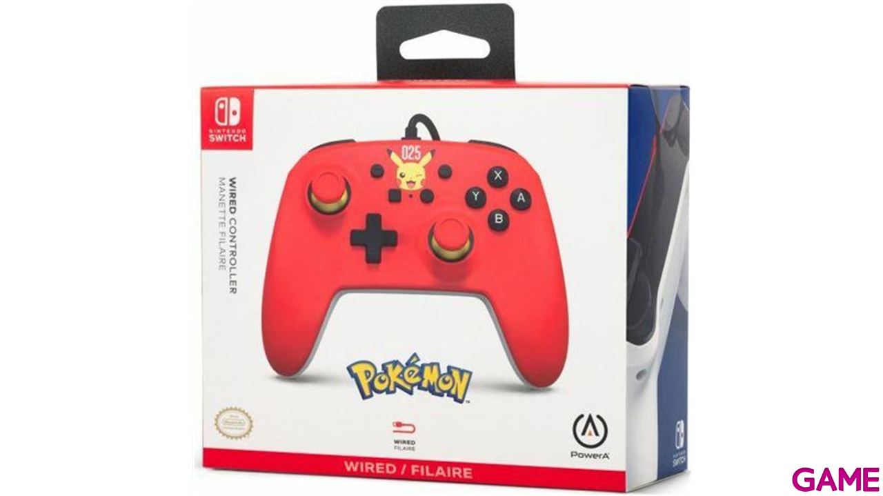 Controller con Cable PowerA Laughing Pikachu -Licencia oficial--1