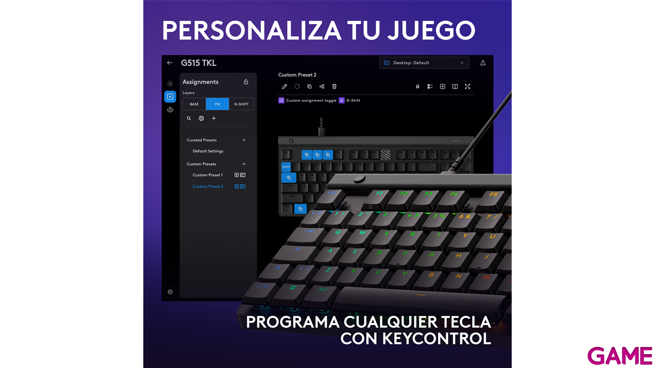 Logitech G515 TKL Cinderella CDM Mix  Model Spanish Layout - Teclado Gaming-3