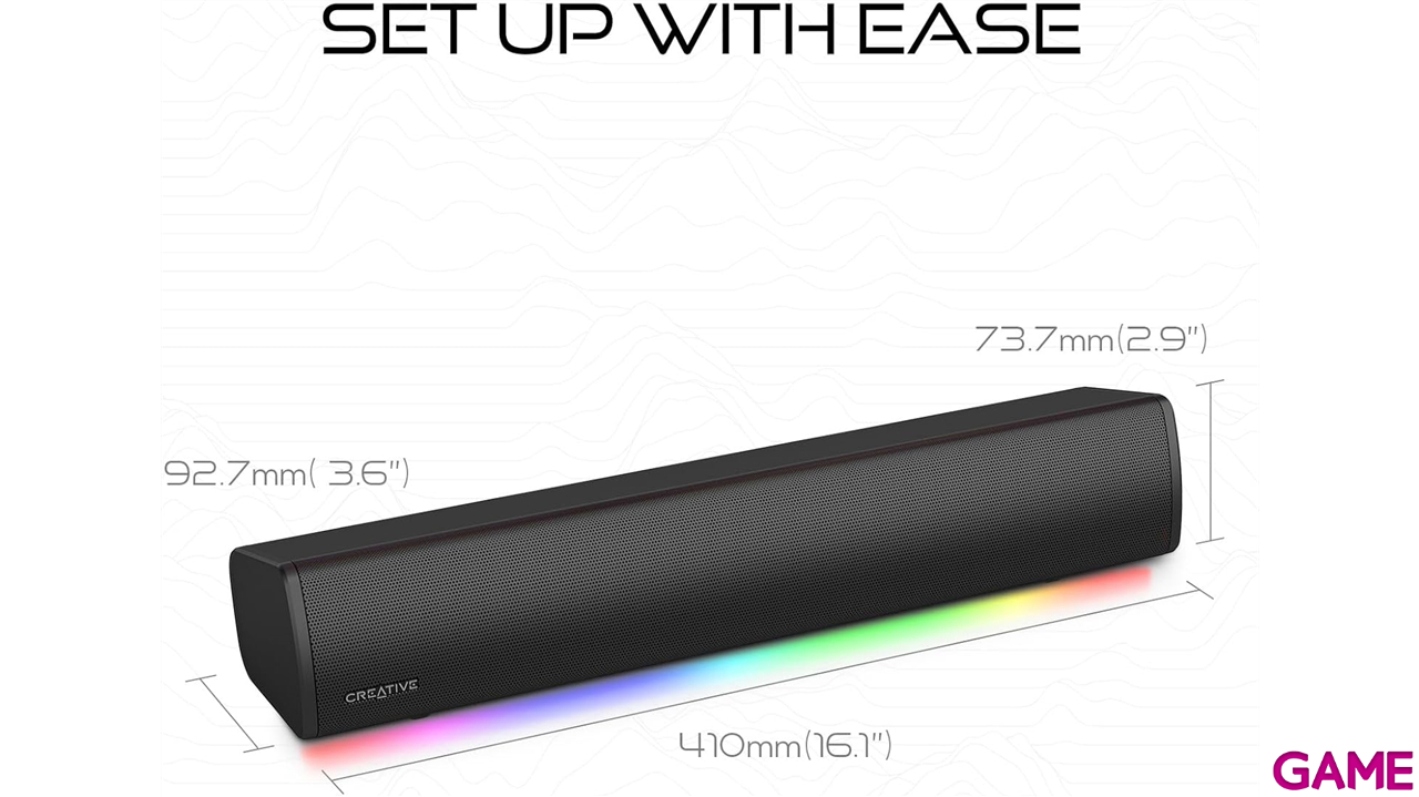 Creative Soundblaster GS3 RGB 24w Bluetooth 5.4 USB-C - Barra de sonido-1