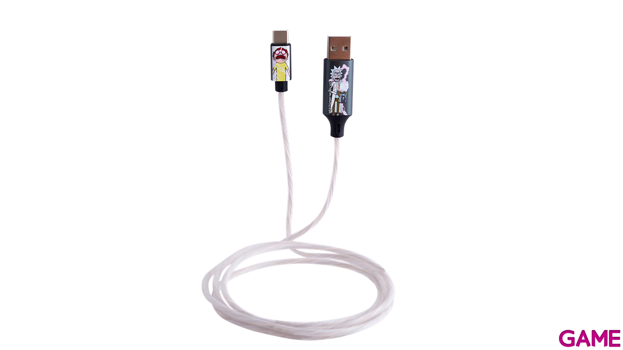 Cable Luminoso 1.2m USB A - USB C Licencia Rick and Morty-0