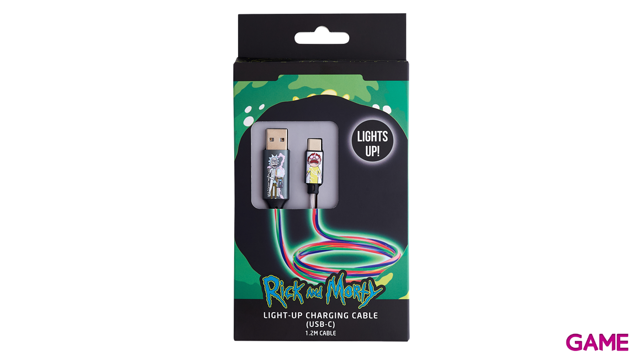 Cable Luminoso 1.2m USB A - USB C Licencia Rick and Morty-1