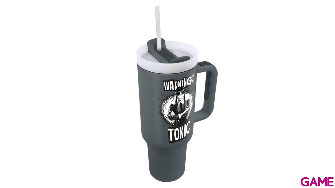 Vaso termo de acero inoxidable con pajita Wednesday de 1180 ml-1