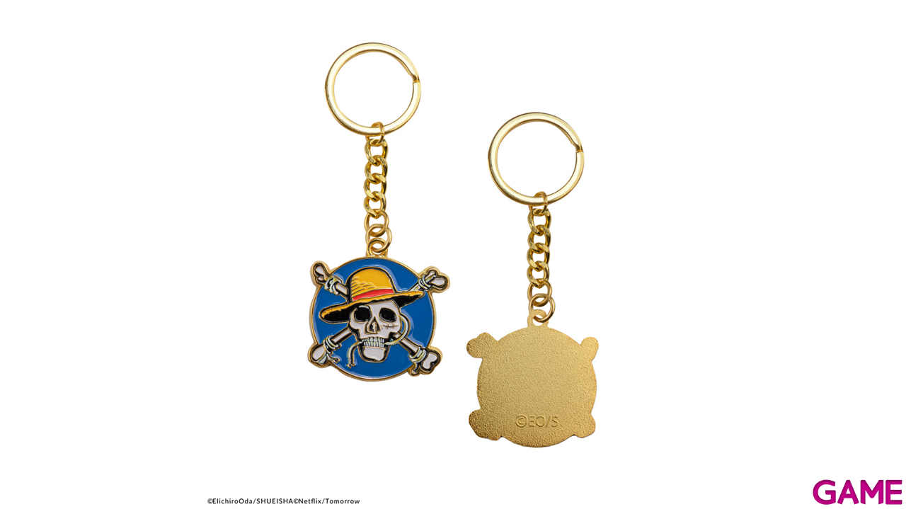 Llavero metalico One Piece Calavera Luffy de 4 cm-0